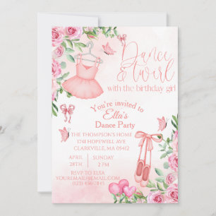 Dans en wervelende verjaardagsuitnodiging kaart