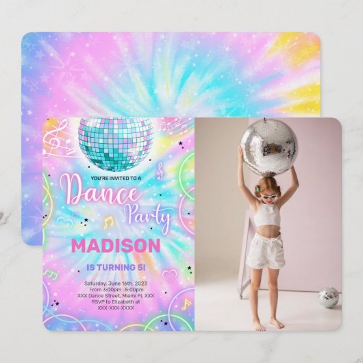 Dans Foto Uitnodiging (Voorkant / Achterkant)