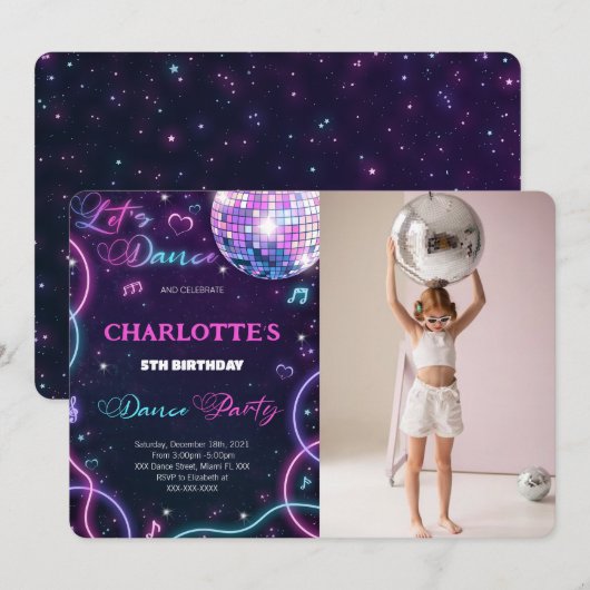 Dans Foto Uitnodiging (Voorkant / Achterkant)