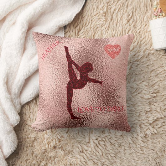 Dans gooit kussen met gepersonaliseerde naam. (Deken)