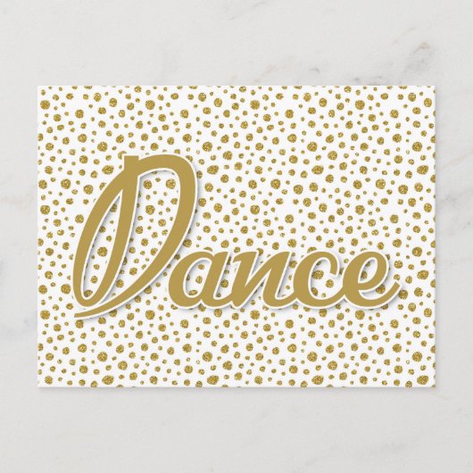 Dans Gouden Stippen - Goud Witte Dans Briefkaart (Voorkant)