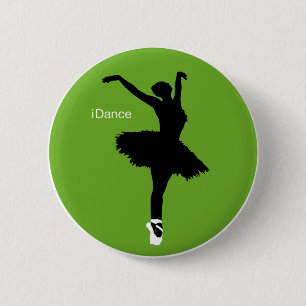 Dans (groen) ronde button 5,7 cm