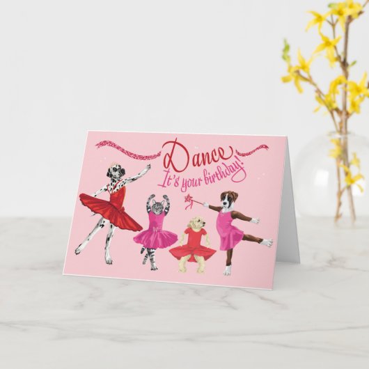Dans Het is Uw Verjaardag - Huisdieren in Tutus Da Kaart (Gele Bloem)