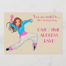 Dans hiphop meisje verjaardagsfeestje kaart