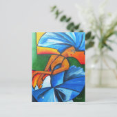 Dans in blauw 2008 briefkaart (Staand voorkant)