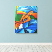 Dans in blauw 2008 canvas afdruk (Insitu (Houten vloer))