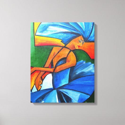 Dans in blauw 2008 canvas afdruk (Voorkant)