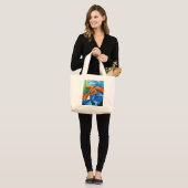 Dans in blauw 2008 grote tote bag (Voorkant (model))
