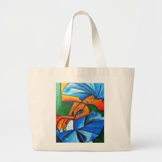 Dans in blauw 2008 grote tote bag (Voorkant)
