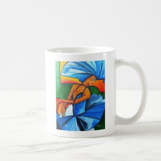 Dans in blauw 2008 koffiemok (Rechts)