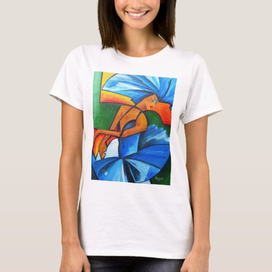 Dans in blauw 2008 t-shirt (Voorkant)