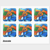 Dans in blauw 2008 vierkante sticker (Vel)