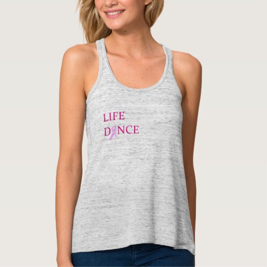 Dans in de Rain Breast Cancer Awareness Tanktop (Voorkant)