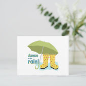 Dans in de regen! briefkaart (Staand voorkant)