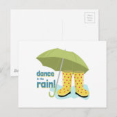 Dans in de regen! briefkaart (Voorkant / Achterkant)