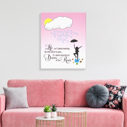 Dans in de regen canvas afdruk (Insitu (Woonkamer))