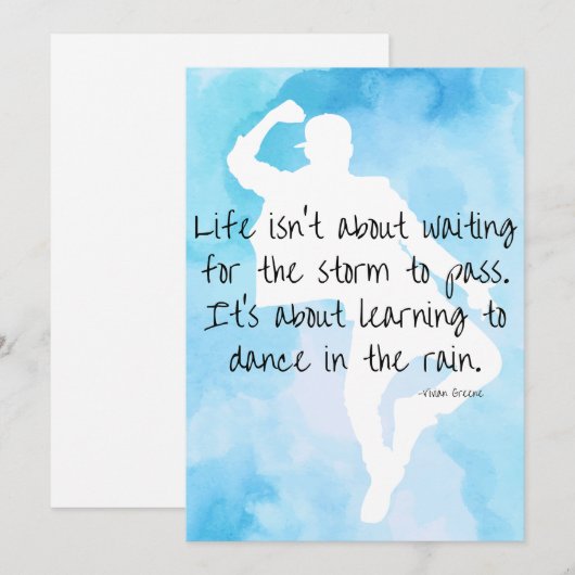 Dans in de regen Kaart Afstuderen Vivian Greene (Voorkant / Achterkant)