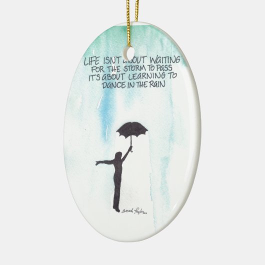 Dans in de regen keramisch ornament (Links)