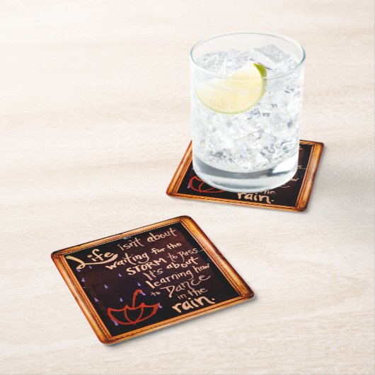 Dans in de regen, Life citeert expressies Kartonnen Onderzetters (Insitu)