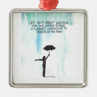 Dans in de regen metalen ornament