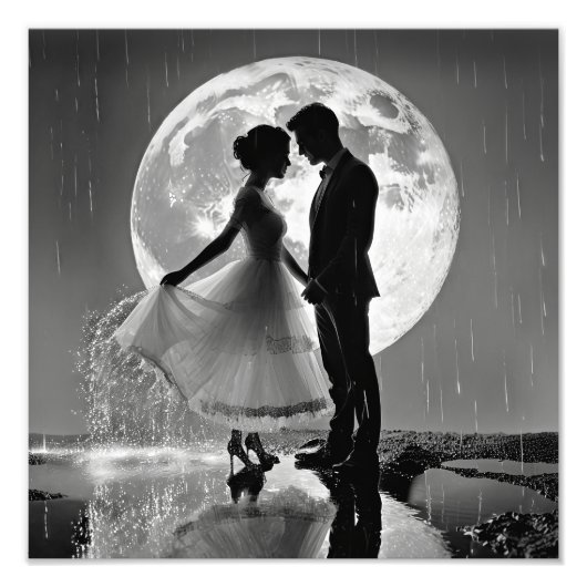 Dans in de regen - Moonlit Romance Foto Afdruk (Voorkant)