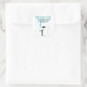 Dans in de regen vierkante sticker (Tas)