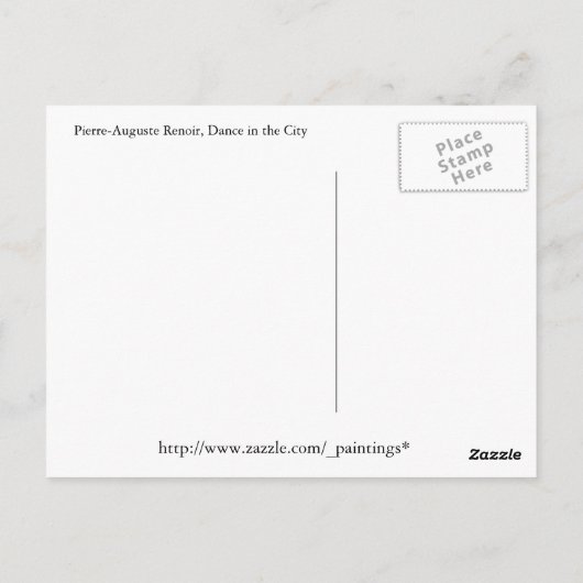 Dans in de stad door Renoir Briefkaart (Achterkant)