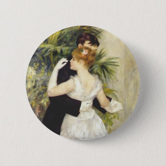 Dans in de stad door Renoir Ronde Button 5,7 Cm (Voorkant)
