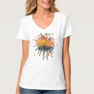     Dans in de Zonsondergang Gloed   handgemaakte  T-shirt