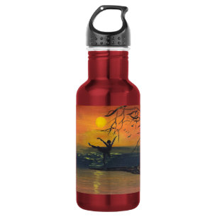 Dans in de Zonsondergang Gloed handgemaakte Waterfles