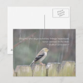 Dans in het Briefkaart van de Regen Goldfinch (Voorkant / Achterkant)