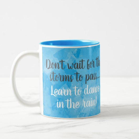 Dans in het Rain Blue Waterverf Inspirerend Tweekleurige Koffiemok (Links)