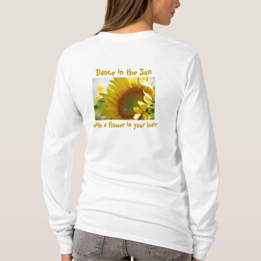 Dans in het T-shirt zonnebloem van de zon (Achterkant)