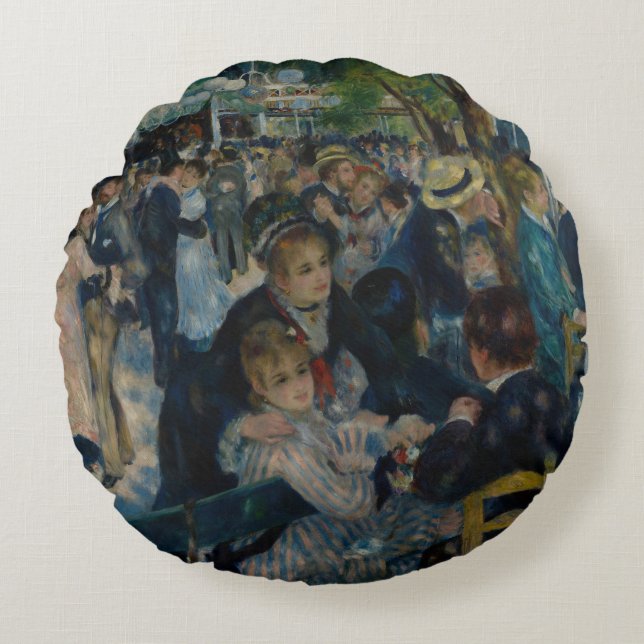 Dans in Le Moulin de la Galette - Auguste Renoir Rond Kussen (Voorkant)