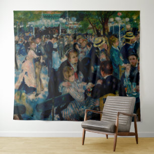 Dans in Le Moulin de la Galette - Auguste Renoir Wandkleed