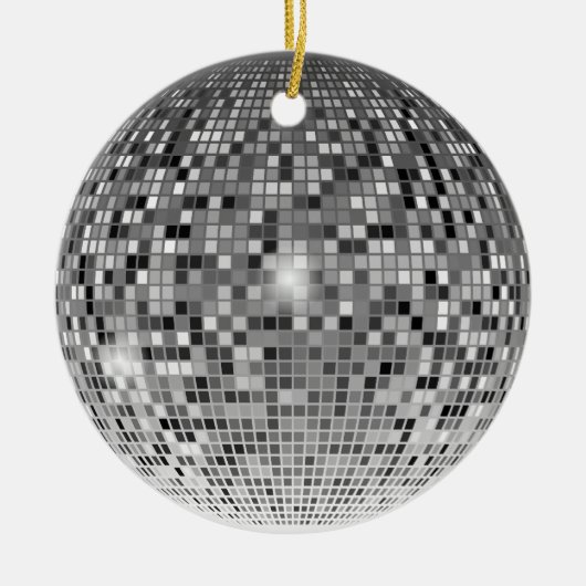 Dans in nostalgie met onze  Disco Ball Keramisch Ornament (Voorkant)