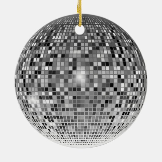 Dans in nostalgie met onze  Disco Ball Keramisch Ornament (Achterkant)