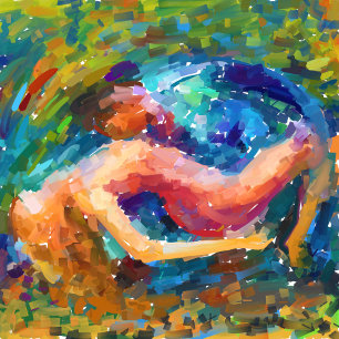 dans in passie kleurrijk abstract schilderij t-shirt