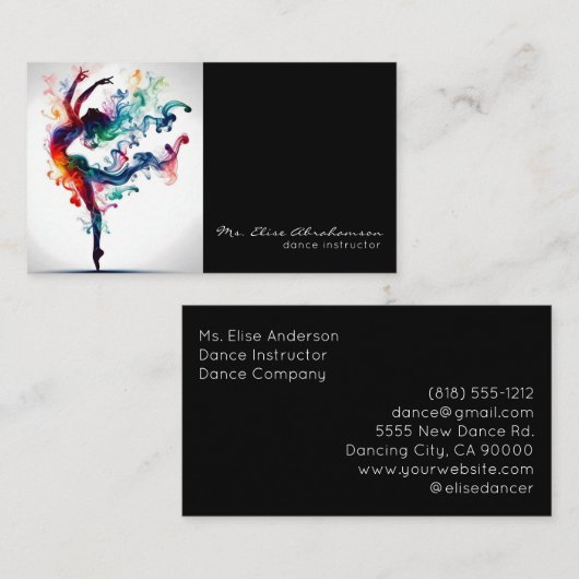 Dans instructeur ballet ballerina leraar visitekaartje (Voorkant / Achterkant)