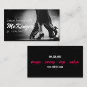 Dans, Instructeur, het Visitekaartje van de Lessen (Voorkant / Achterkant)