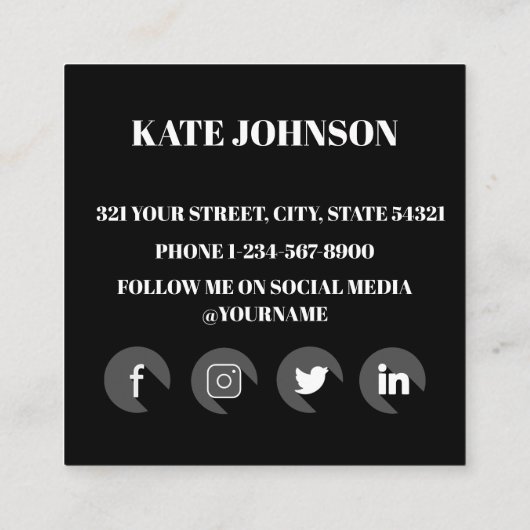 Dans, Instructeur, Studio Square Visitekaartje (Achterkant)