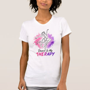Dans is mijn therapie danser watercolor ontwerp t-shirt