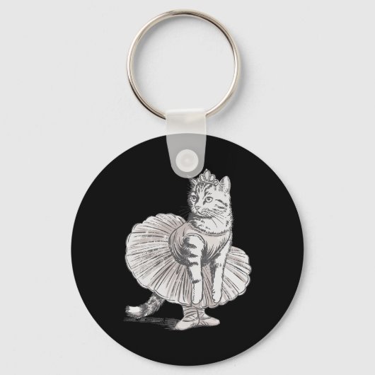 Dans Kat Schattigee Dans Dansen Sleutelhanger (Voorkant)