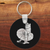 Dans Kat Schattigee Dans Dansen Sleutelhanger (Voorkant)