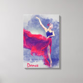 Dans kunst, danser, ballet, rood, zwart canvas Pri Afdruk (Voorkant)