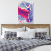 Dans kunst, danser, ballet, rood, zwart canvas Pri Afdruk (Insitu (Slaapkamer))