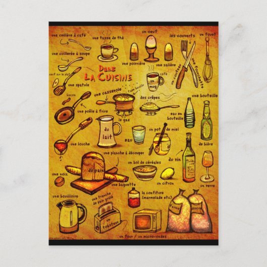 Dans La Cuisine - Franse bestuurderskaart Briefkaart (Voorkant)