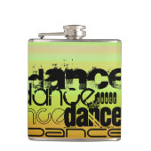 Dans; Levendig groen, Sinaasappel en geel Heupfles (Voorkant)