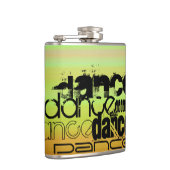 Dans; Levendig groen, Sinaasappel en geel Heupfles (Rechts)