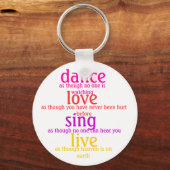 dans, liefde, zingen, leven sleutelhanger (Voorkant)